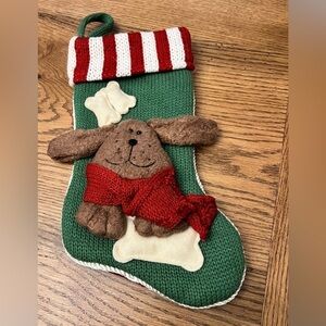 SANTAS BEST PET PUPPY DOG GREEN
RED WHITE 3D KNIT CHRISTMAS STOCKING PET